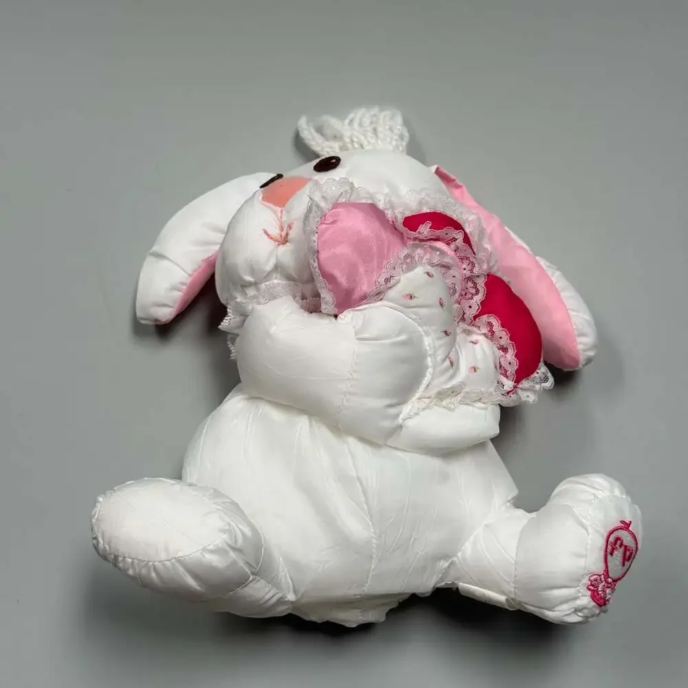 Vintage 1988 Fisher Price Puffalump White Bunny Rabbit Valentines Heart 80s 8024